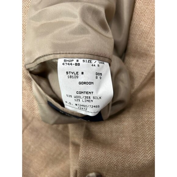 Jos. A. Bank Mens Tan Brown Wool Silk Linen Blazer Size 44R - Picture 6 of 8